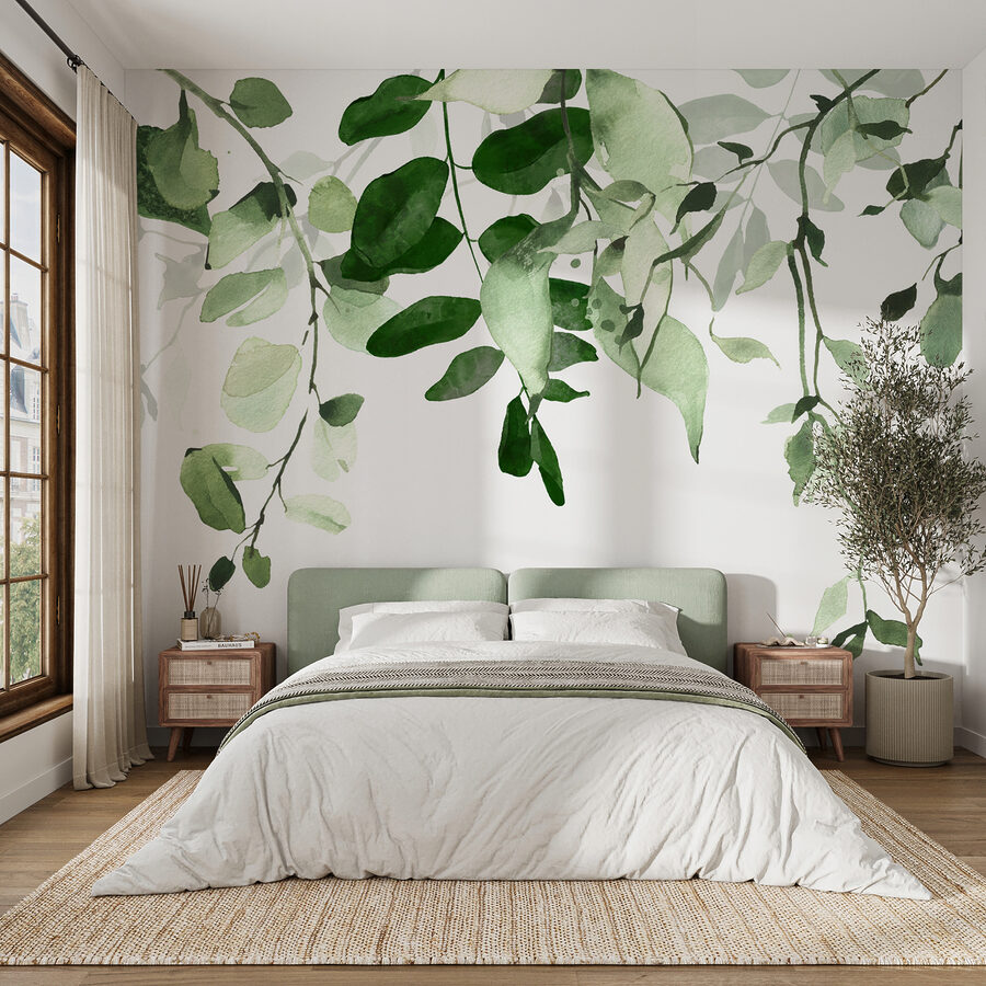 Elegant achtergrondontwerp met groene bladeren. Elegant achtergrondontwerp met groene bladeren.