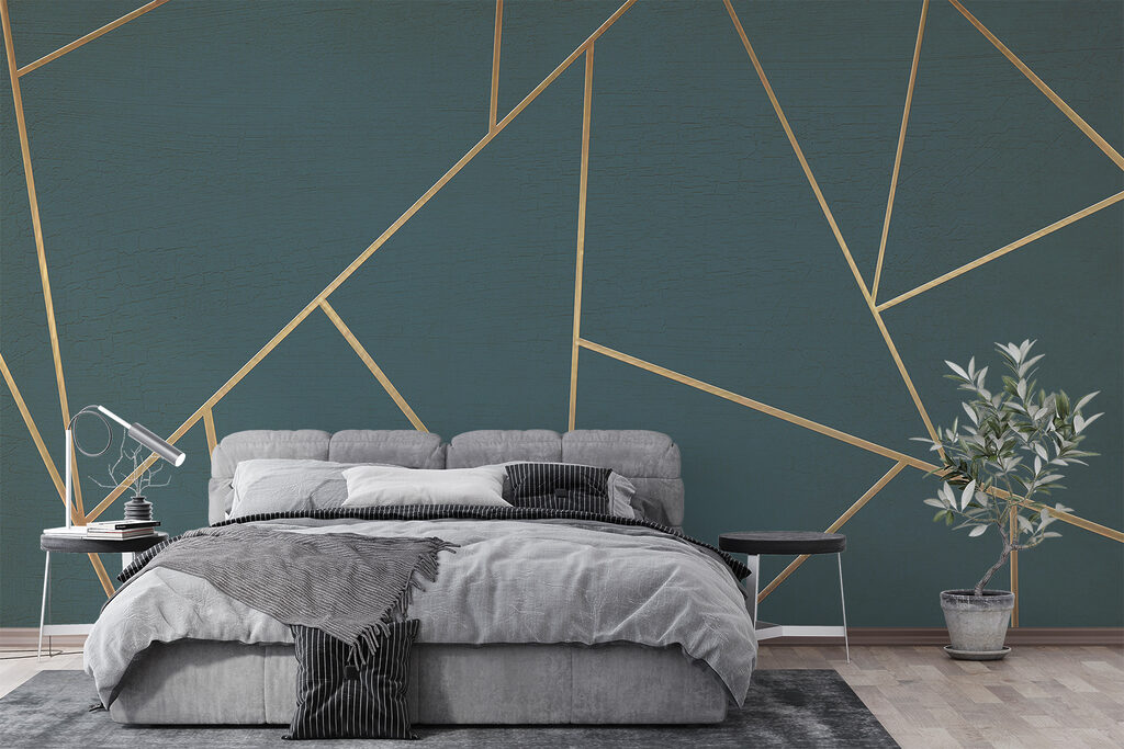 Abstract teal lines intersecting gracefully Abstract teal lines intersecting gracefully