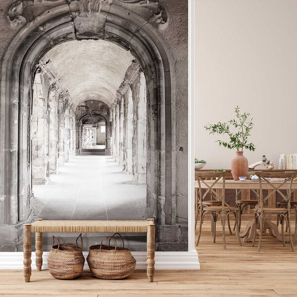 Stenen boog met stenen muur Stenen boog met stenen muur