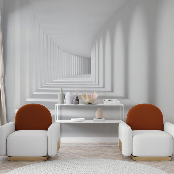 Witte kamer met zuilen en licht Witte kamer met zuilen en licht