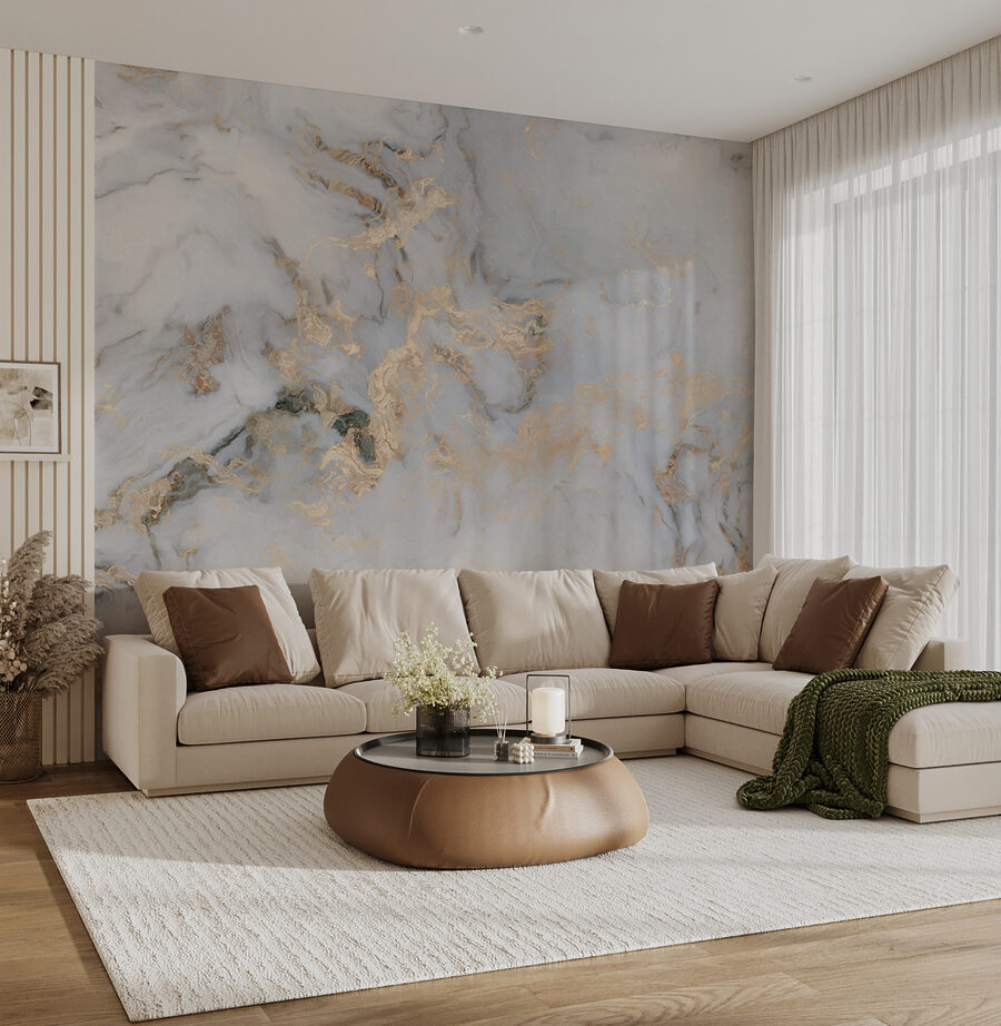 Elegant marmer met metallic aderen
