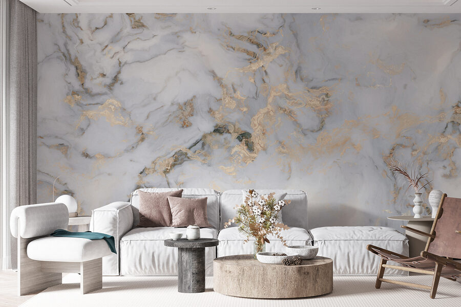Elegant marmer met metallic aderen
