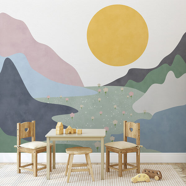 Een landschap met bergen en bloemen u97620pir1ms 600x600 - Een landschap met bergen en bloemen