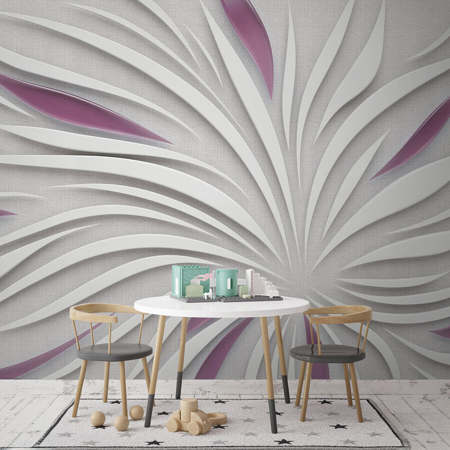 Een wit en paars ontwerp