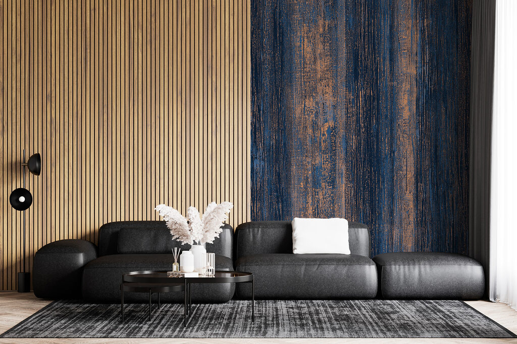 Blue and orange striped surface Blue and orange striped surface