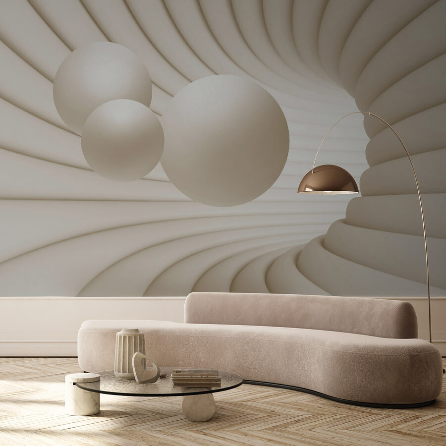 Wit cirkelvormig object met ballen