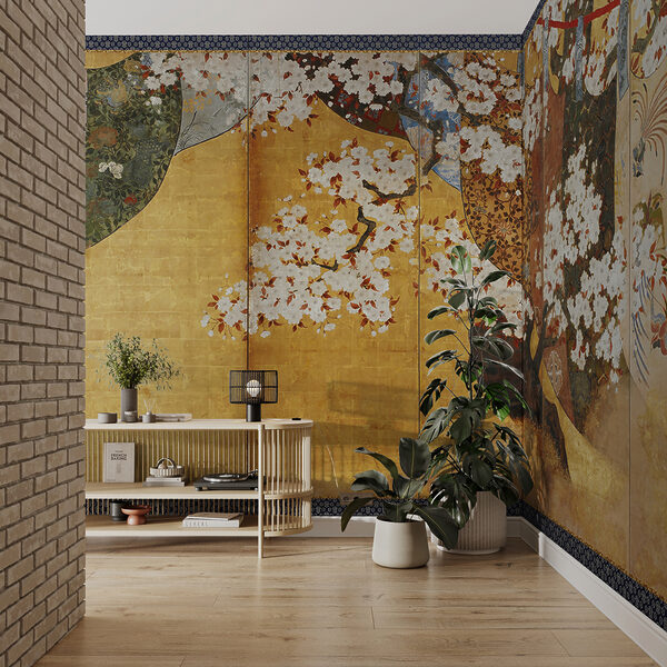 Scherm met een schilderij van een boom Scherm met een schilderij van een boom