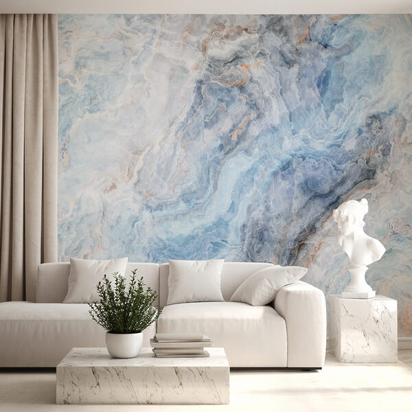 Vloeiende blauwtinten en zachte, wervelende texturen. Vloeiende blauwtinten en zachte, wervelende texturen.