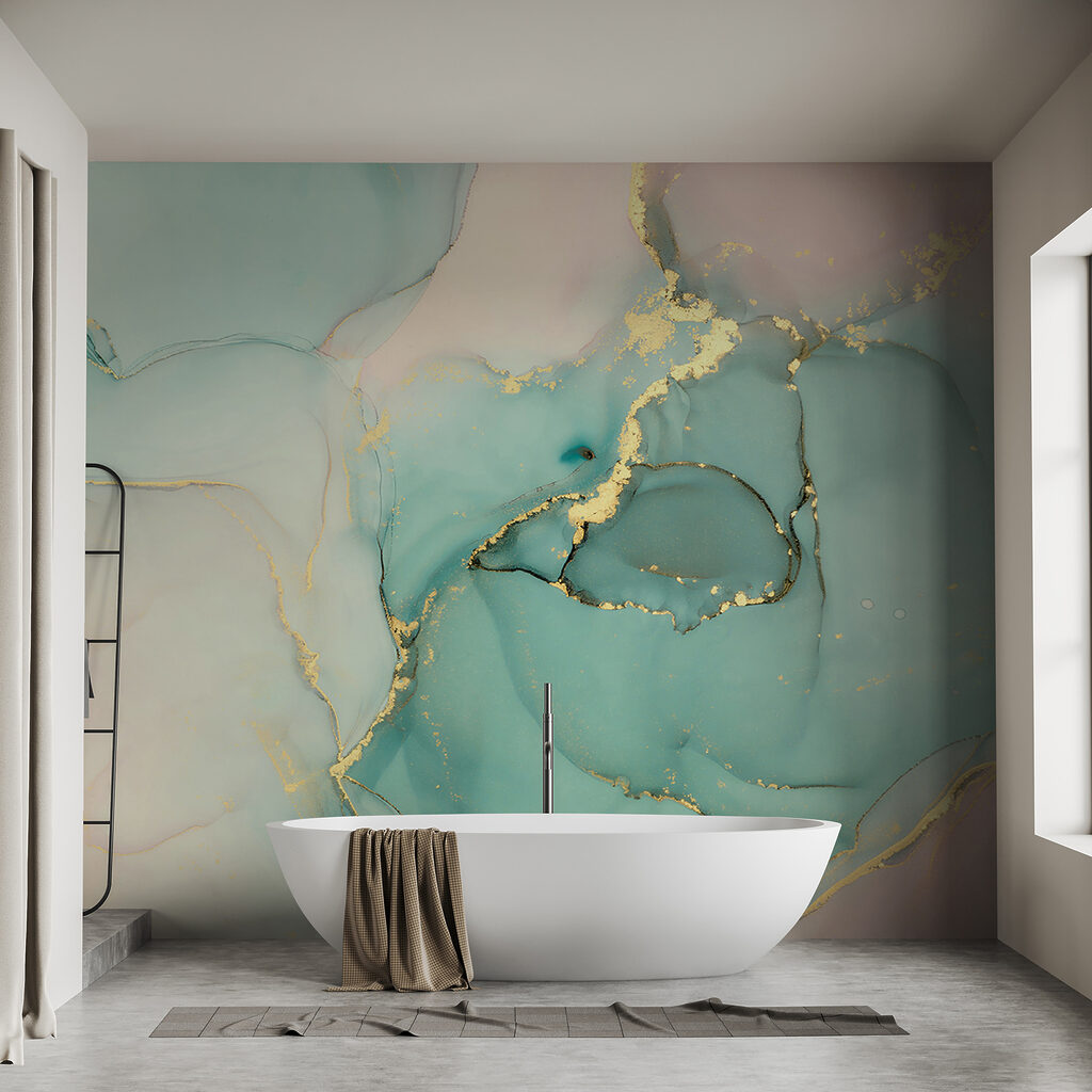 Abstract fluid art in soft colors