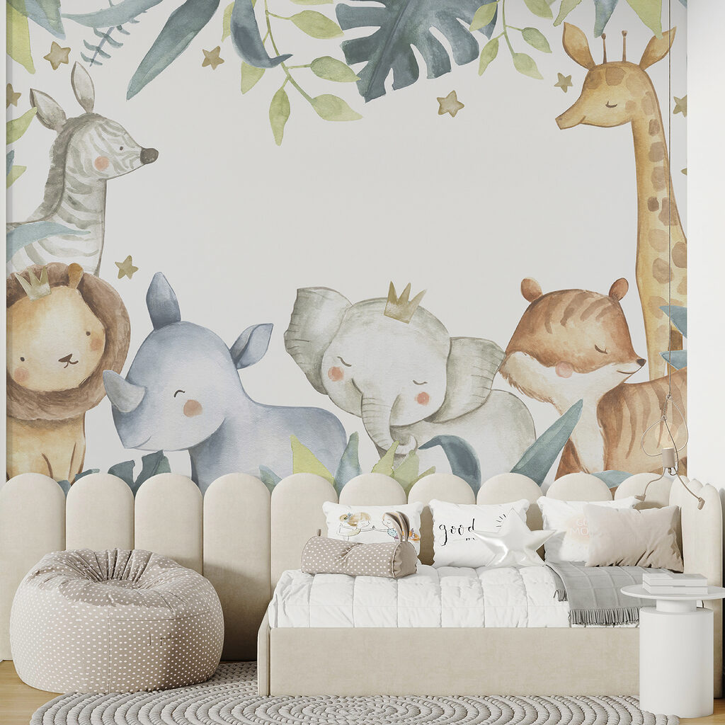 Watercolor frame of animals Watercolor frame of animals