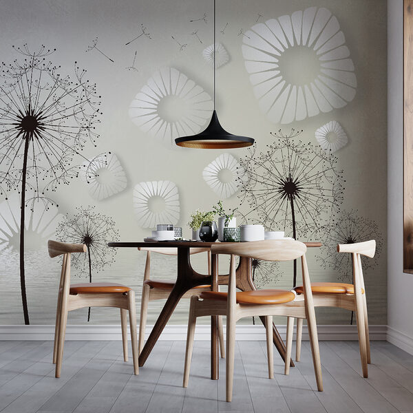 Witte bloemen met zwarte stippen Witte bloemen met zwarte stippen