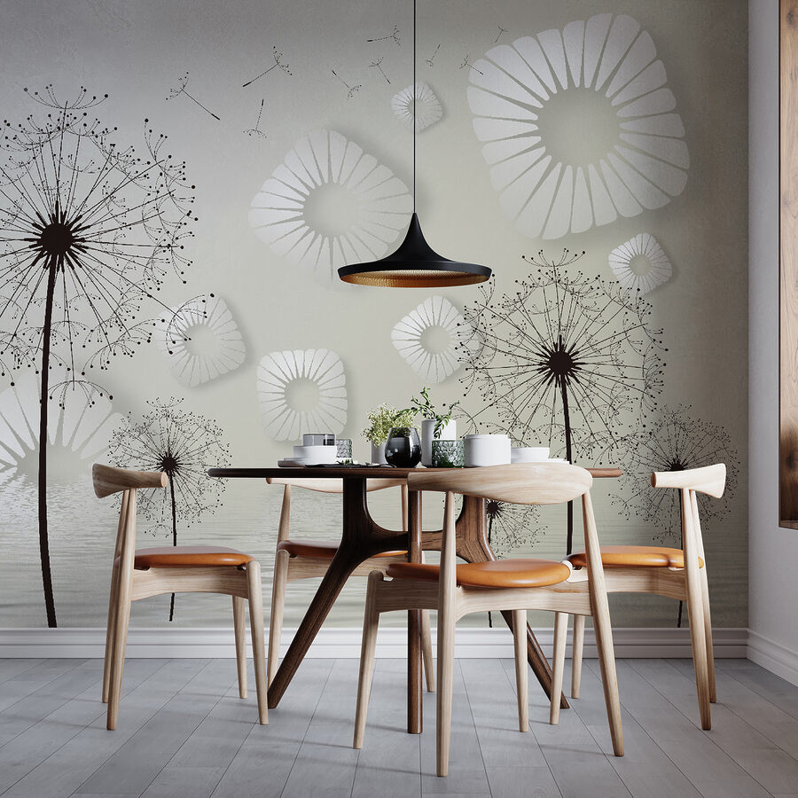 Witte bloemen met zwarte stippen