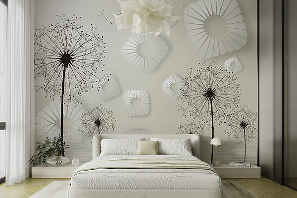 Witte bloemen met zwarte stippen Witte bloemen met zwarte stippen