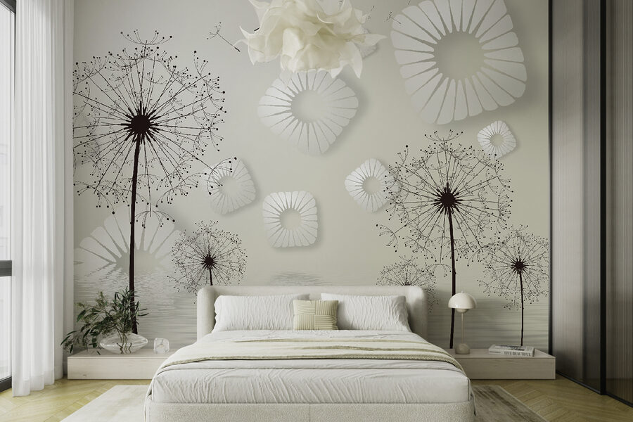 Witte bloemen met zwarte stippen