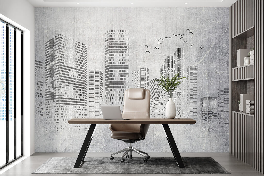 Greyscale image of a city Greyscale image of a city