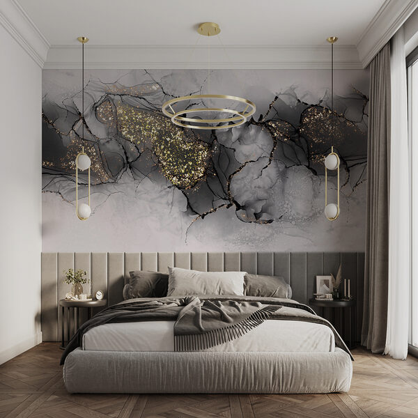Elegante marmering met glinsterende accenten Elegante marmering met glinsterende accenten