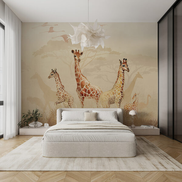 Groep giraffen in een veld Groep giraffen in een veld