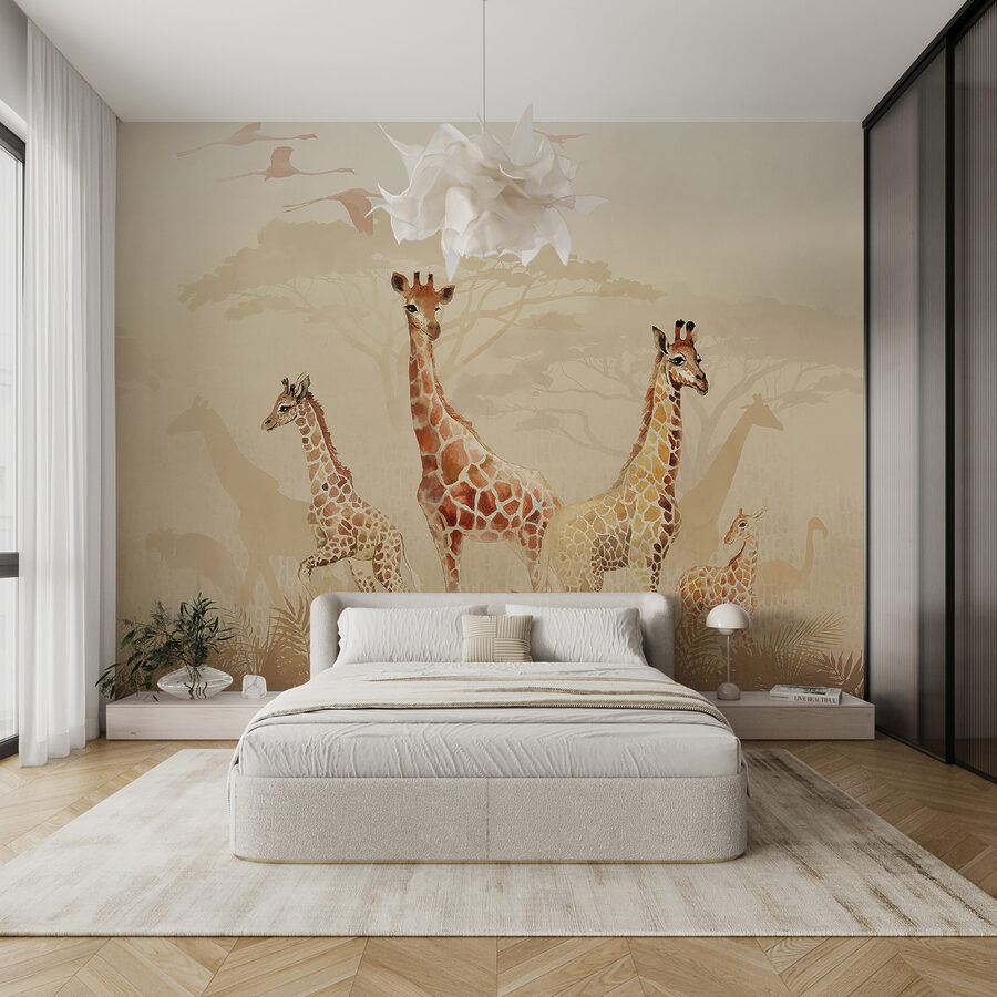 Groep giraffen in een veld