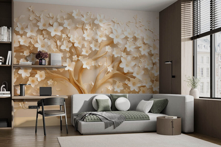 Boom met bloemen erop Boom met bloemen erop