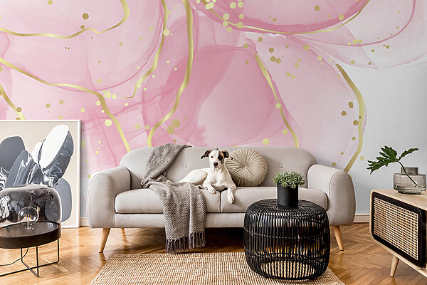 Roze swirls met gespikkelde accenten. Roze swirls met gespikkelde accenten.