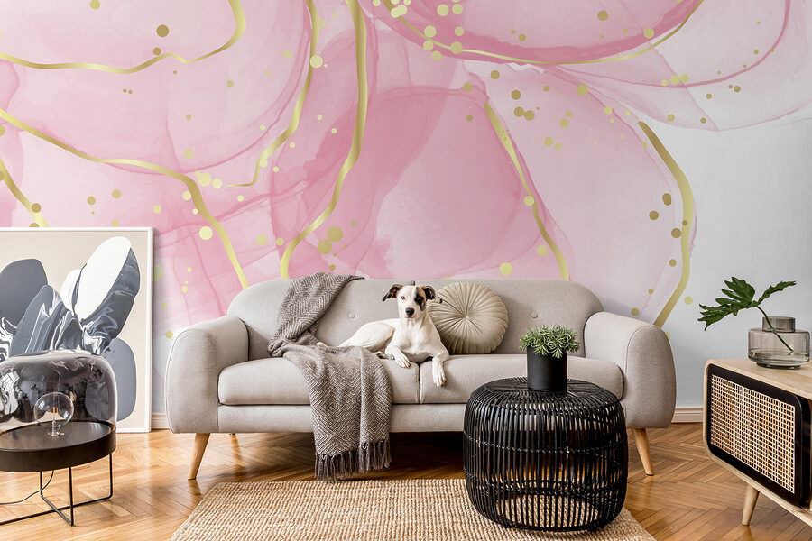 Roze swirls met gespikkelde accenten. Roze swirls met gespikkelde accenten.