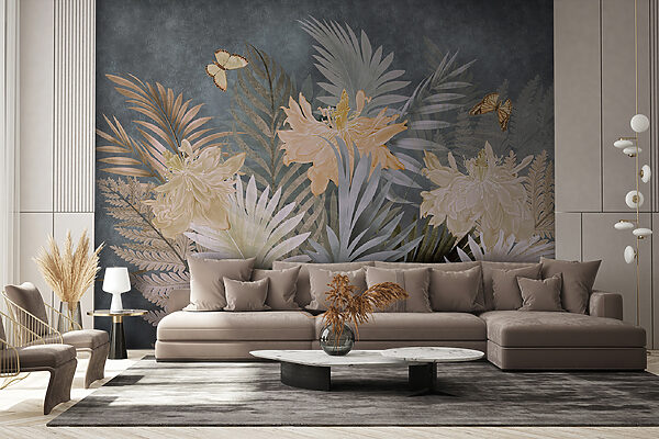 Elegante bloemen en delicate vlinders. Elegante bloemen en delicate vlinders.