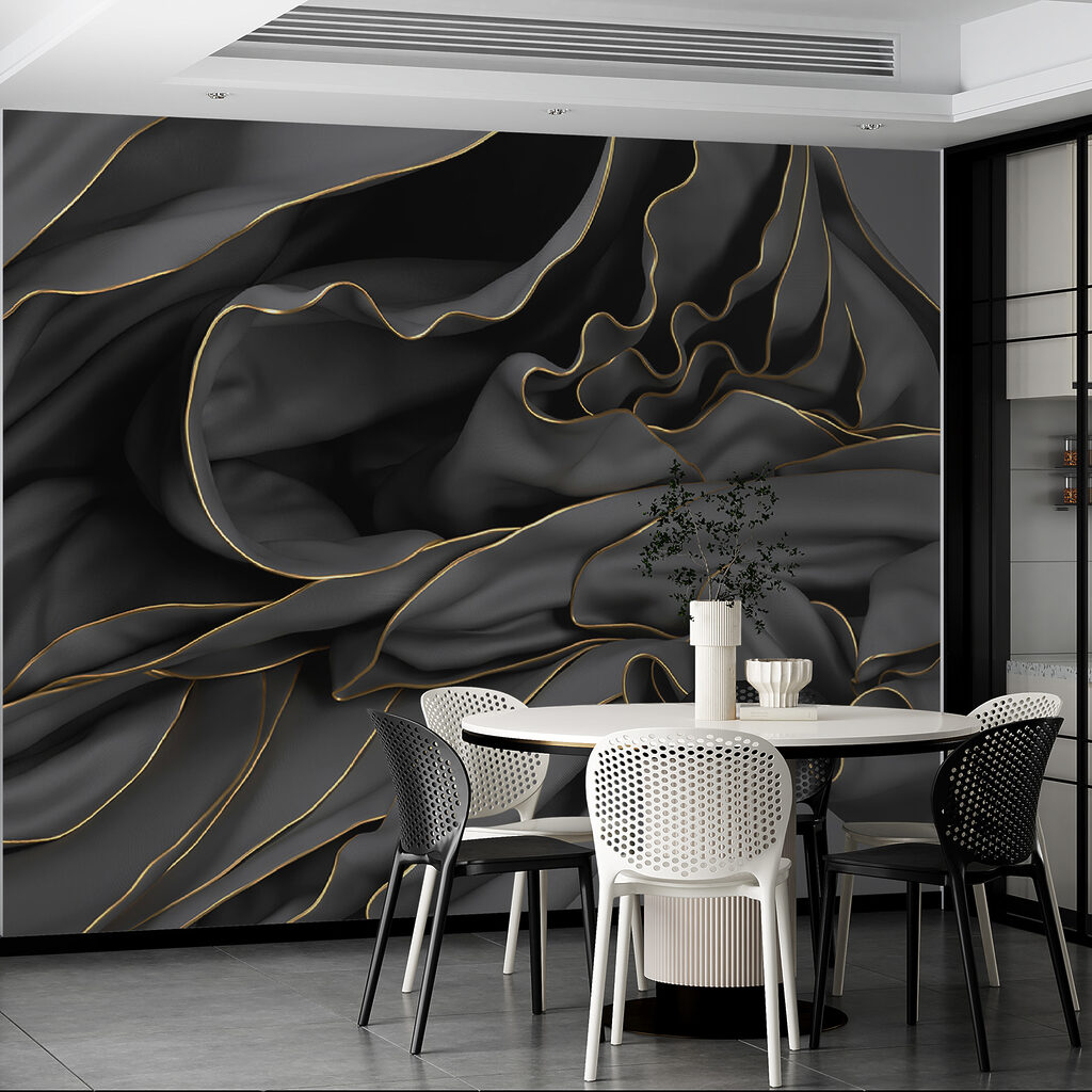 Textured fabric with elegant curves