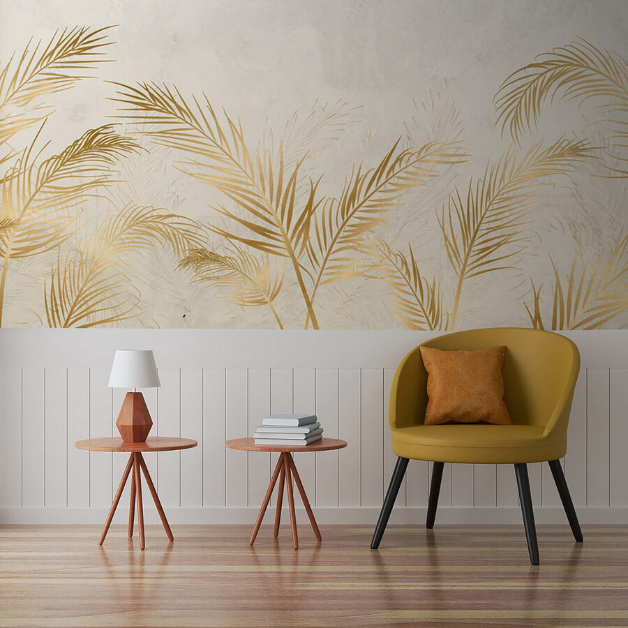 Elegante palmbladeren op neutrale achtergrond