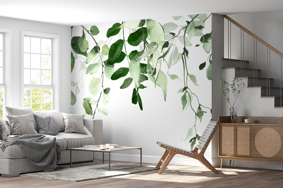 Elegant achtergrondontwerp met groene bladeren. Elegant achtergrondontwerp met groene bladeren.