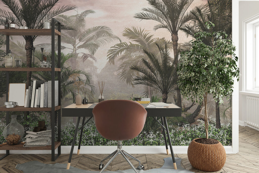 Group of palm trees and bushes Group of palm trees and bushes