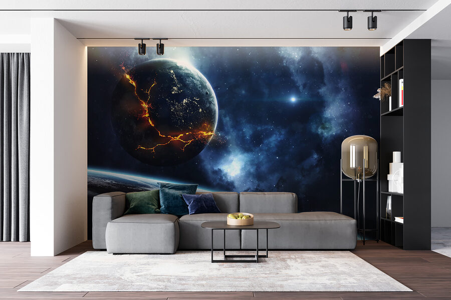 Planeet met een scheur in de aarde