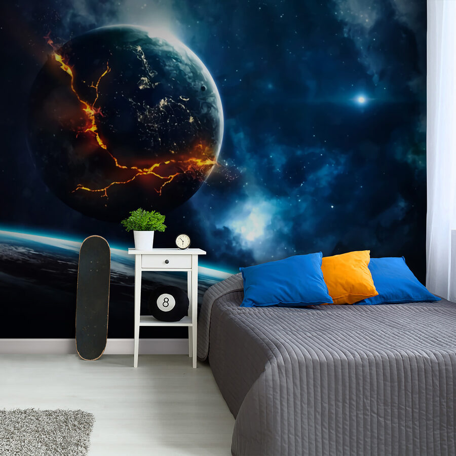 Planeet met een scheur in de aarde