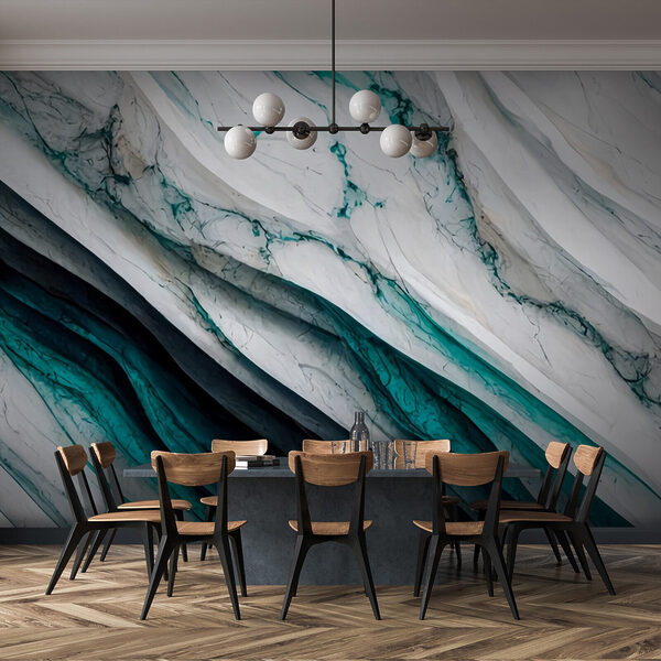 Golven met textuur in wit en groenblauw. Golven met textuur in wit en groenblauw.