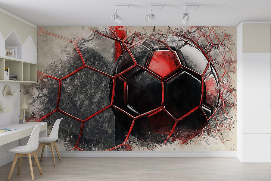Football ball in a net Football ball in a net