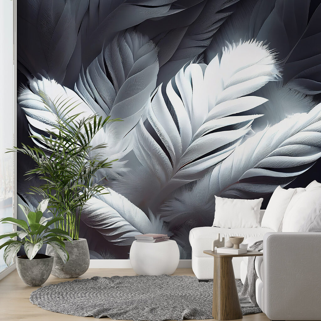 Group of white feathers Group of white feathers