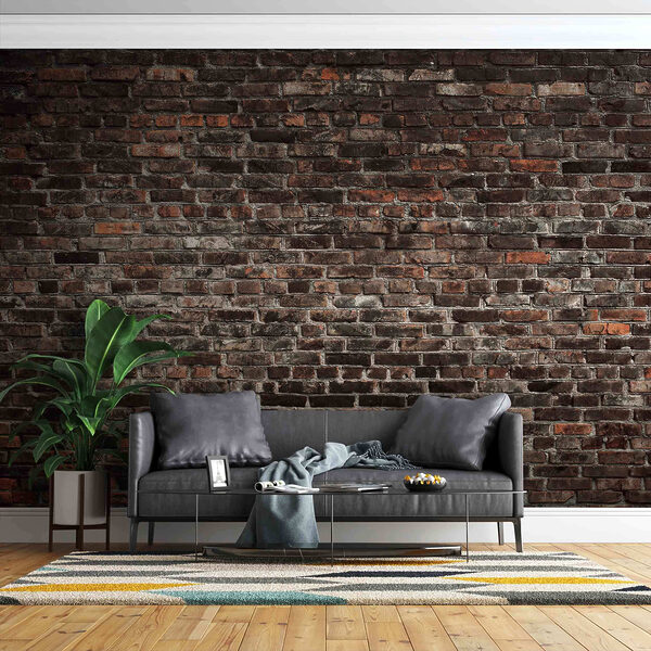 Bakstenen muur met zwarte en rode bakstenen Bakstenen muur met zwarte en rode bakstenen