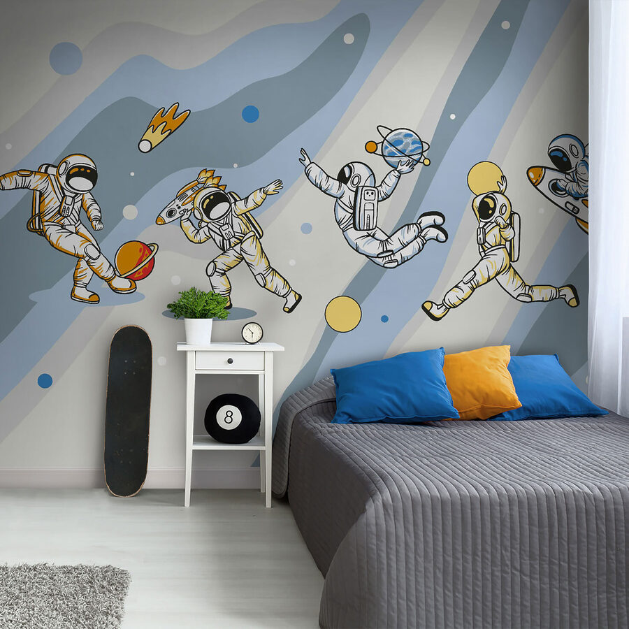Groep astronauten in de ruimte Groep astronauten in de ruimte