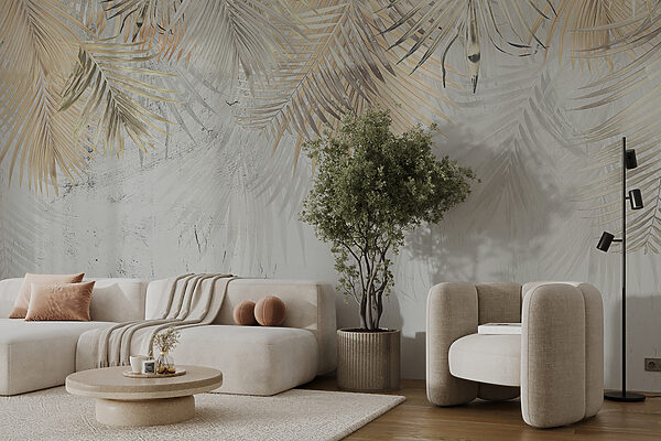 Elegante palmbladeren op een gestructureerde achtergrond u93843pig2mr 600x400 - Elegante palmbladeren op een gestructureerde achtergrond