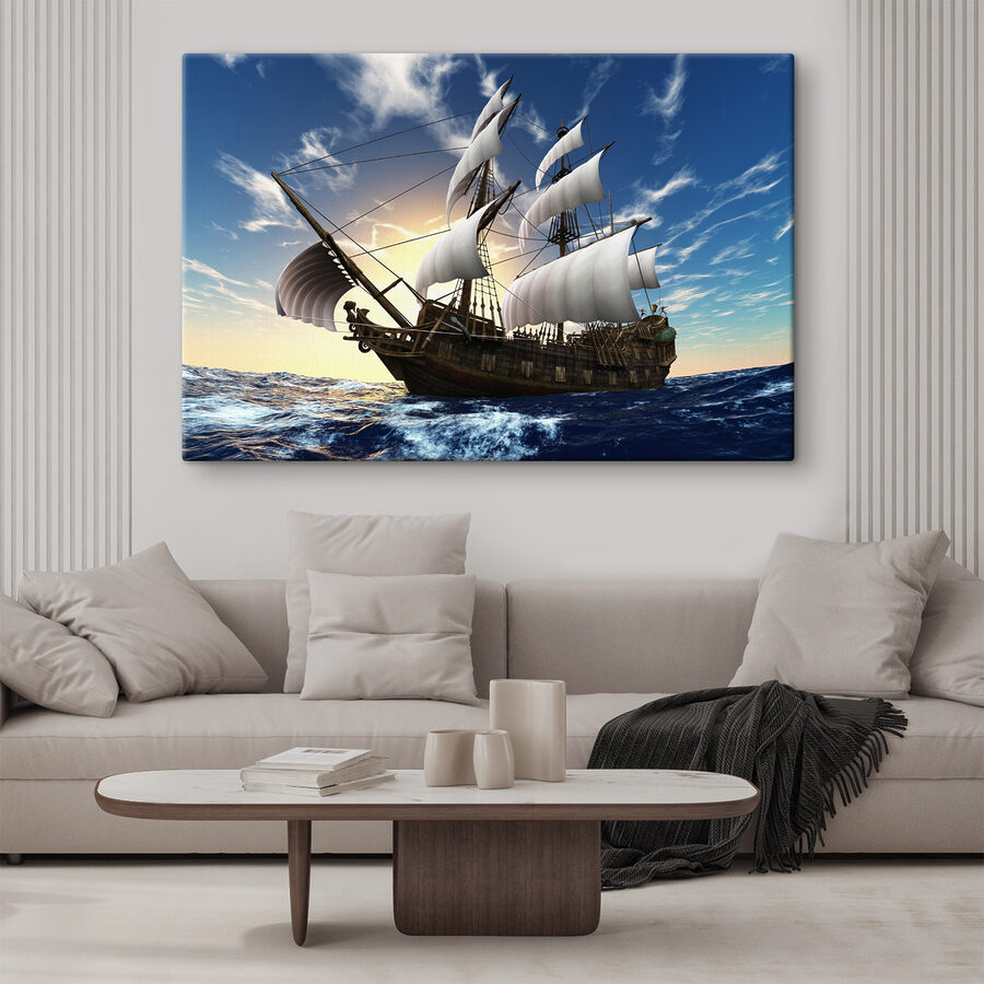 Een schip in het water