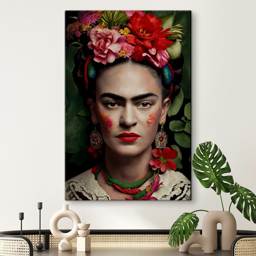 Een vrouw met bloemen in haar haar