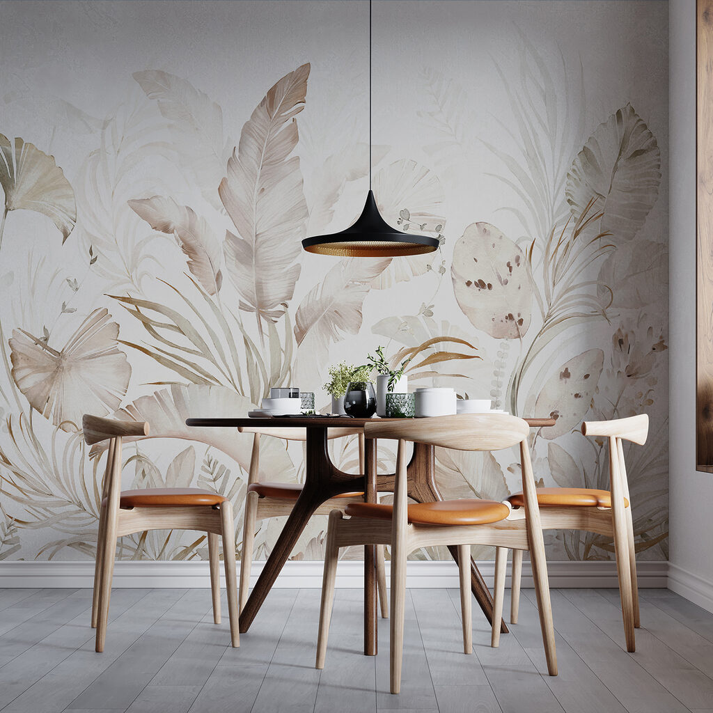 Elegant botanical elements in soft hues