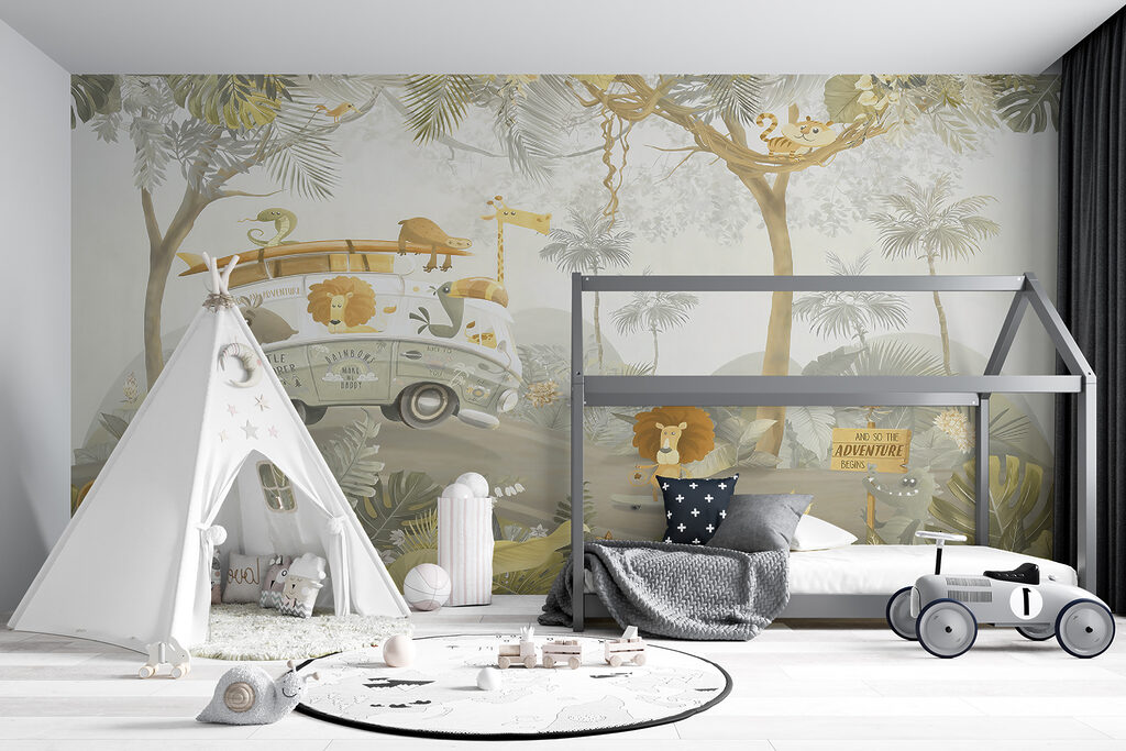 Wallpaper with animals and trees Wallpaper with animals and trees