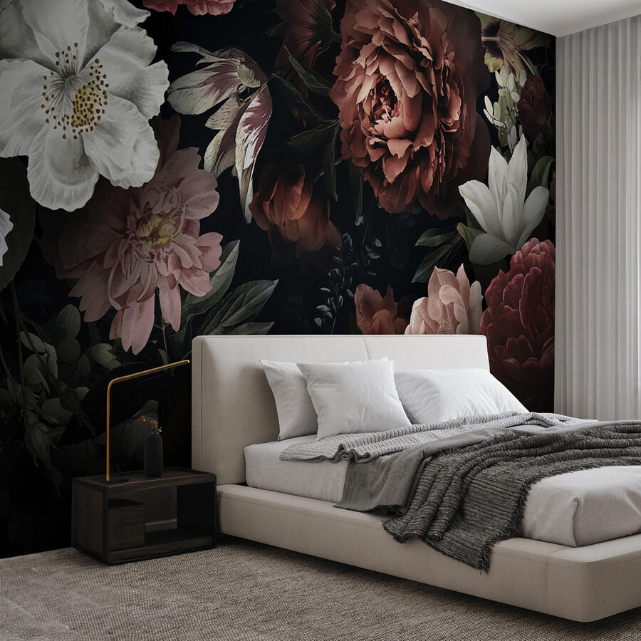 Elegante bloemen op een donkere achtergrond