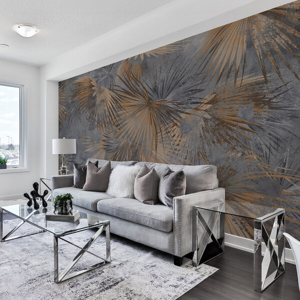 Behang met palmbladeren Behang met palmbladeren