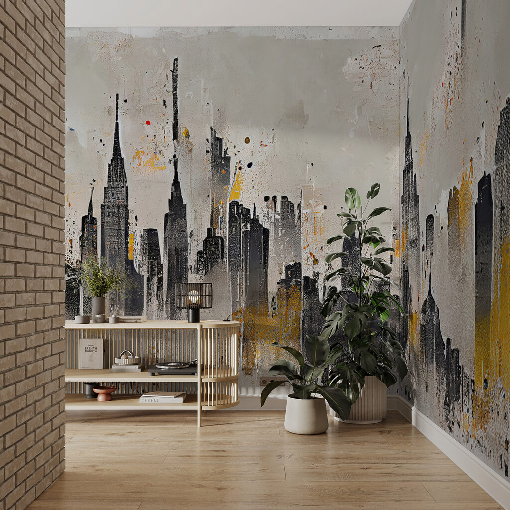 Painting of a city Painting of a city