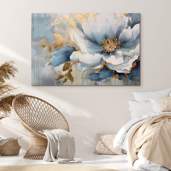 Een schilderij van een bloem Een schilderij van een bloem