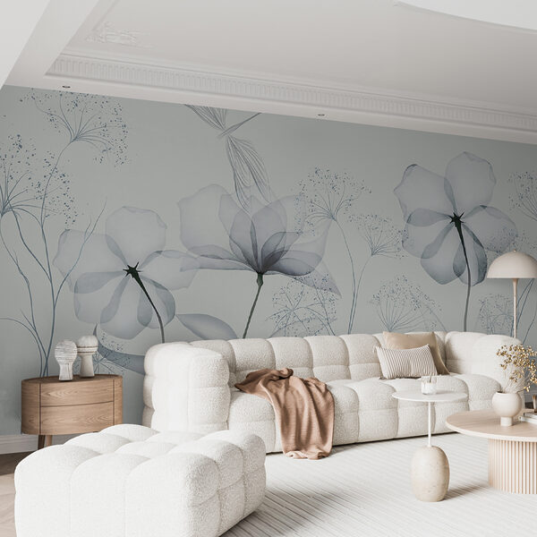 Transparante bloemen met bladeren Transparante bloemen met bladeren