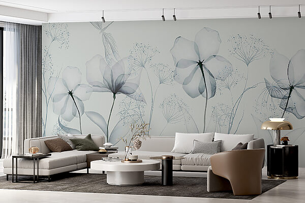Transparante bloemen met bladeren Transparante bloemen met bladeren