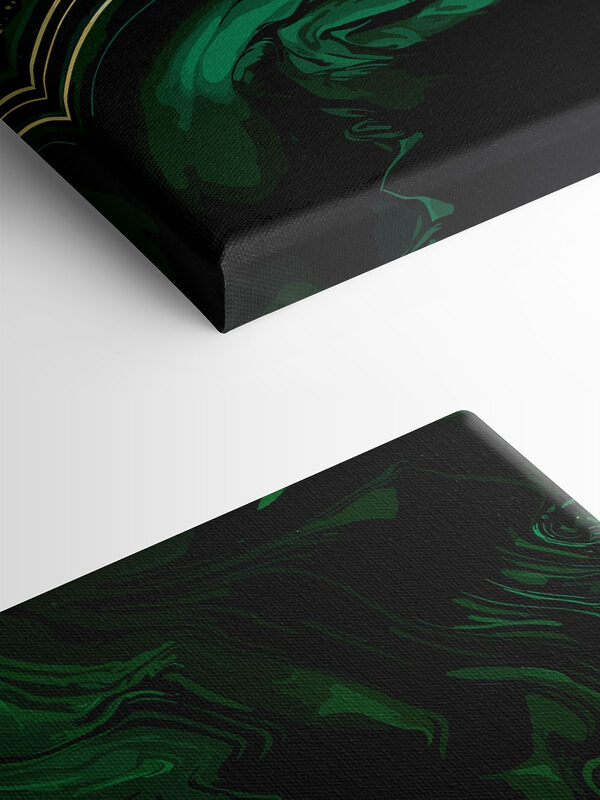 Emerald swirls met sprankelende accenten. Emerald swirls met sprankelende accenten.