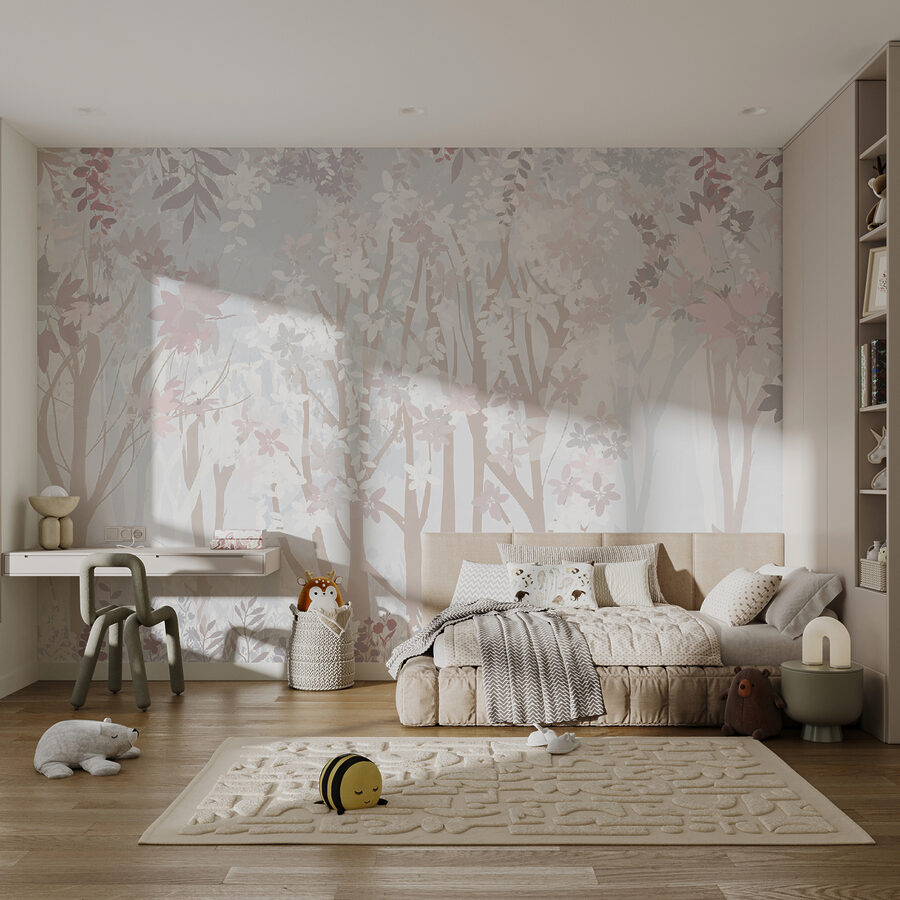 Wit en roze bloemenpatroon